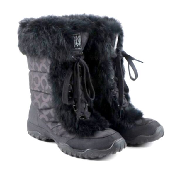 Coach Jennie Rabbit Fur Boots - Picture 1 of 7